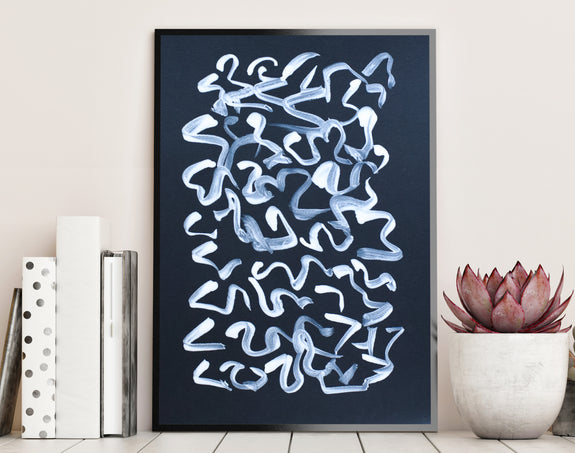 Black and white abstract painting