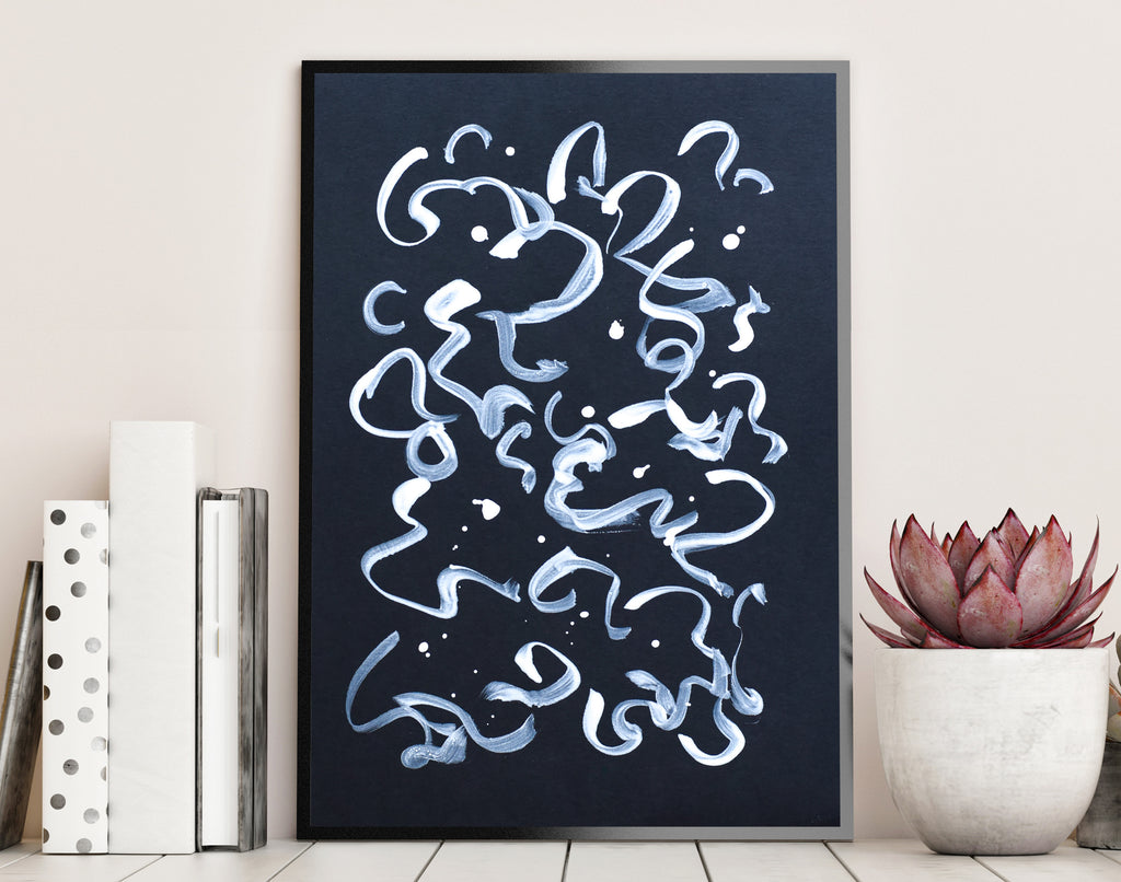 Black and white abstract painting