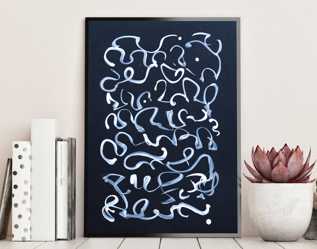 Black abstract painting