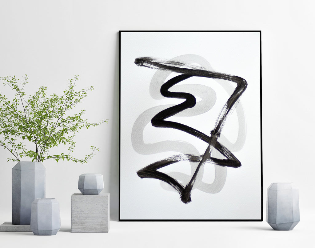 Black and white abstract art