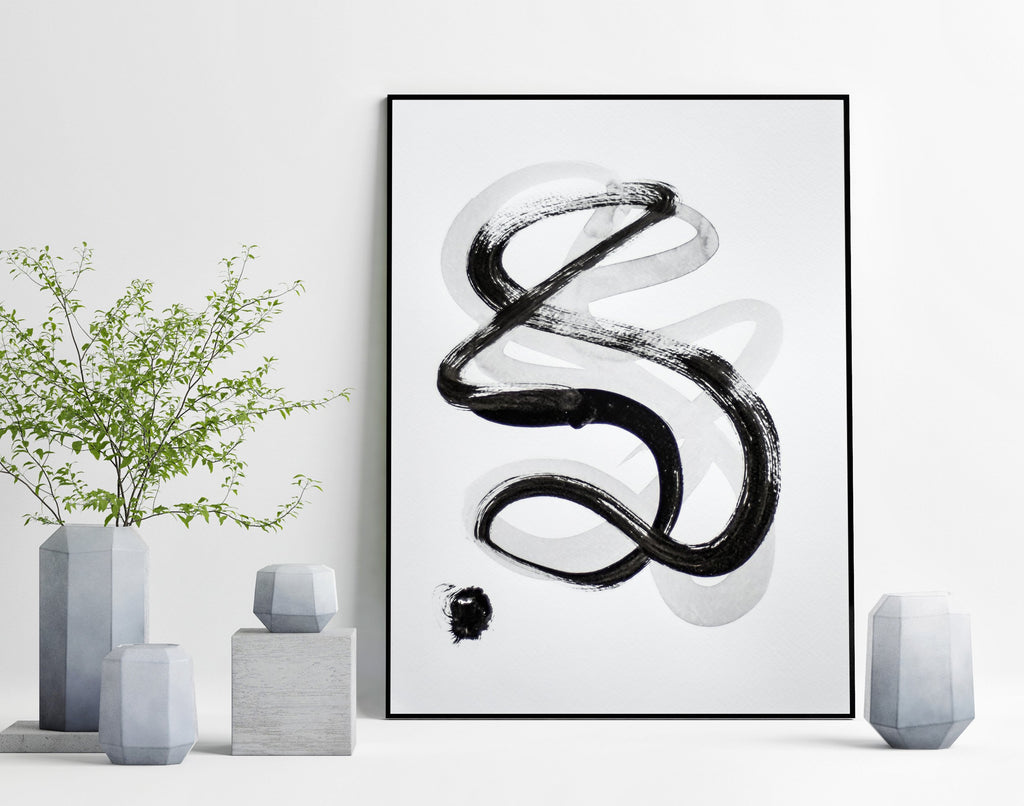 Black and white abstract art