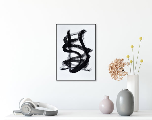 Black and white abstract art for sale online