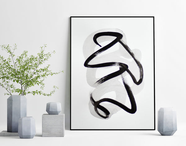 Black and white abstract painting for sale