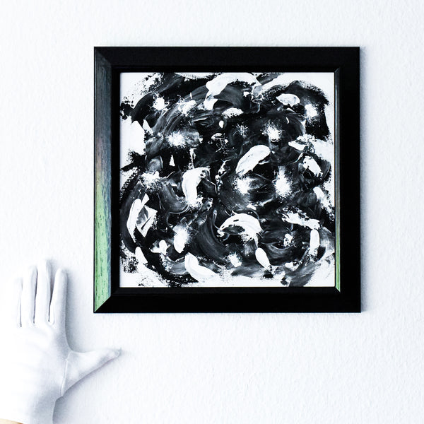 Black and white abstract painting for sale