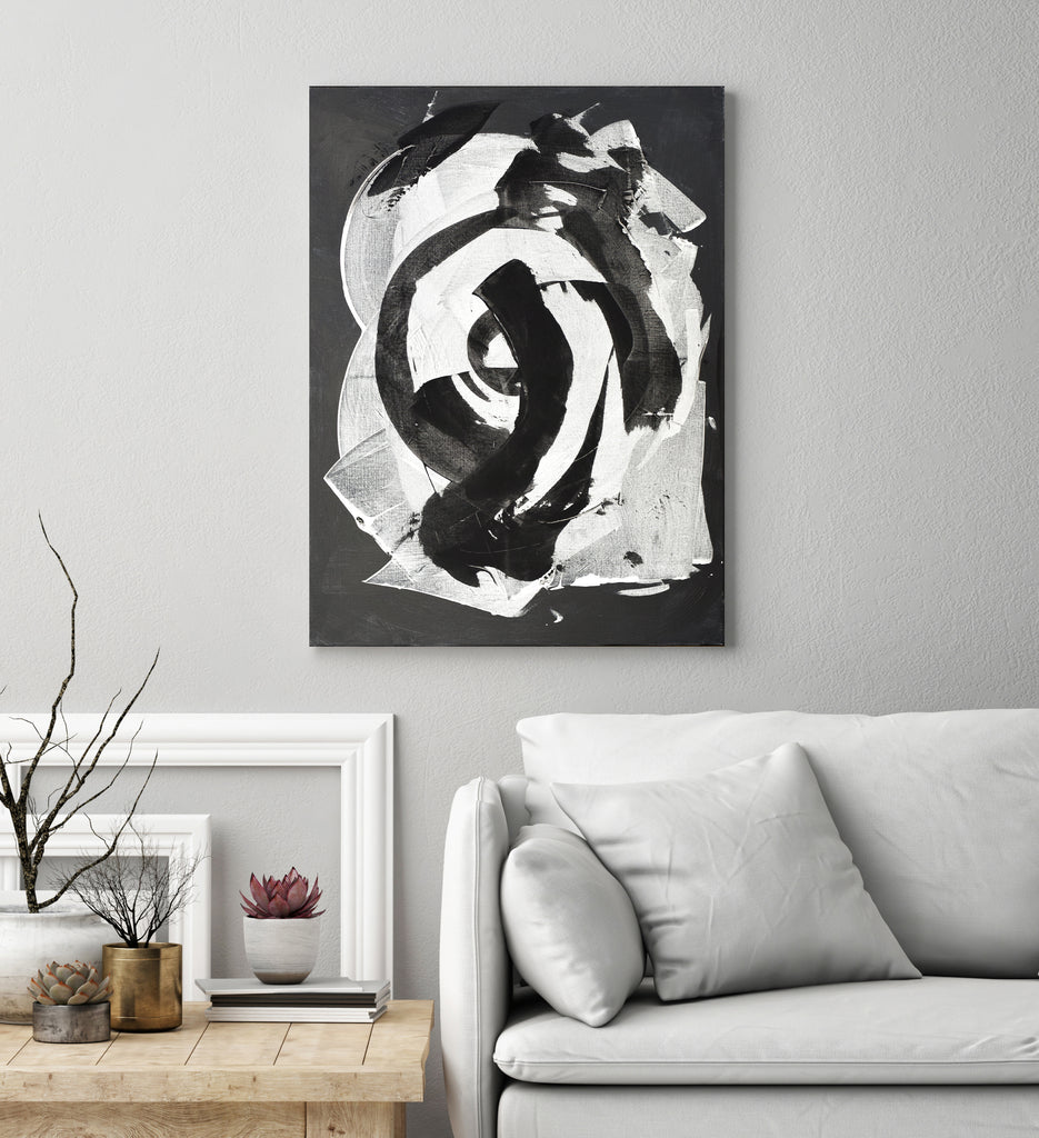 Black and white abstract art