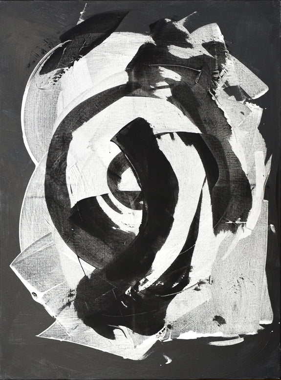 Black and white abstract painting