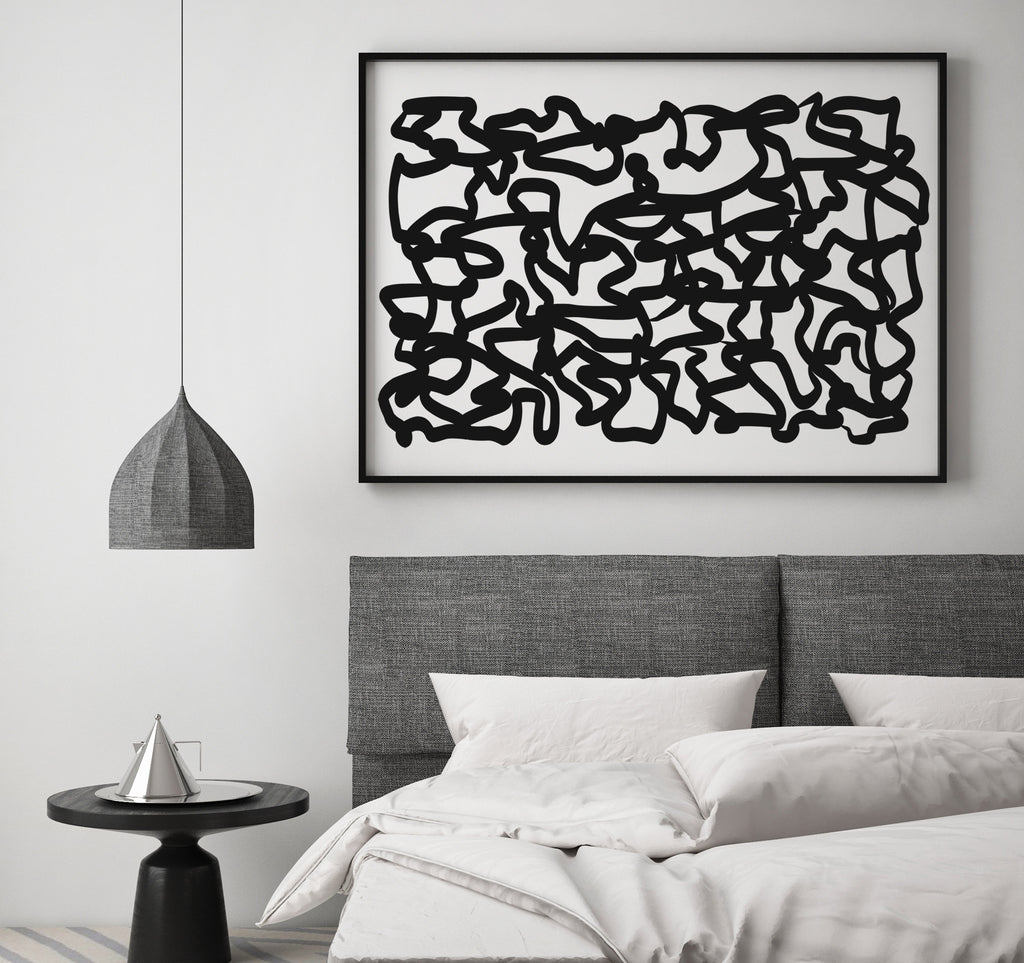 Printable black and white abstract art to download