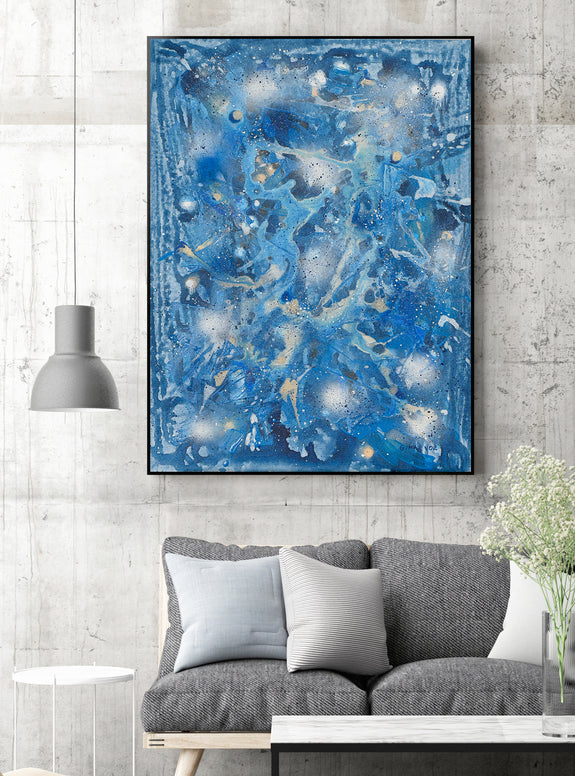 Blue abstract painting for sale
