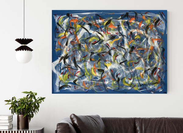 Blue abstract painting for sale