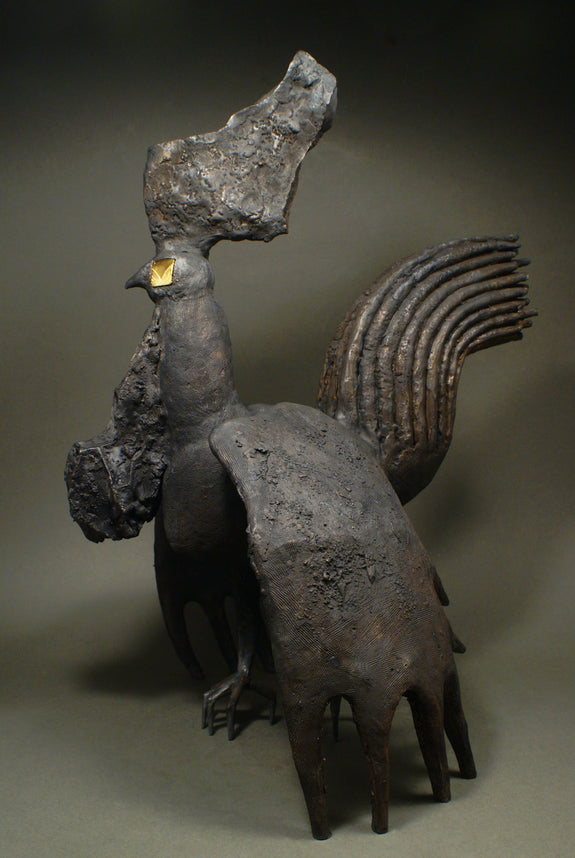 rooster bronze sculpture art