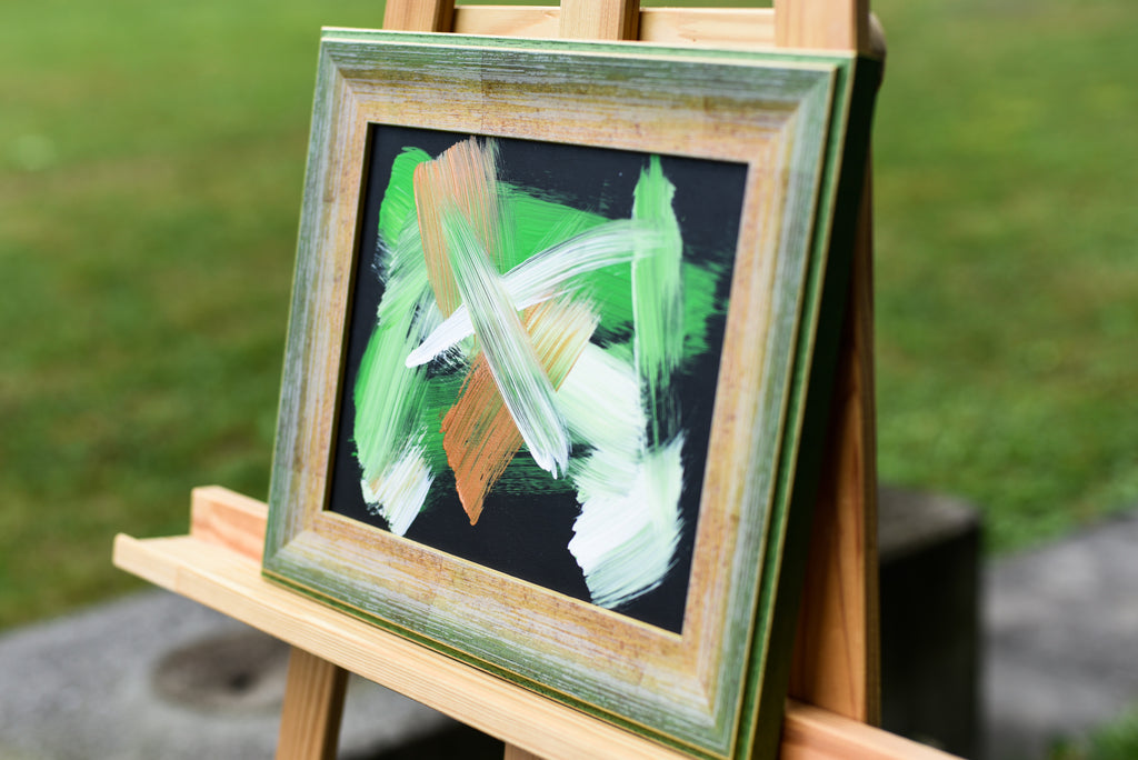 Green abstract painting