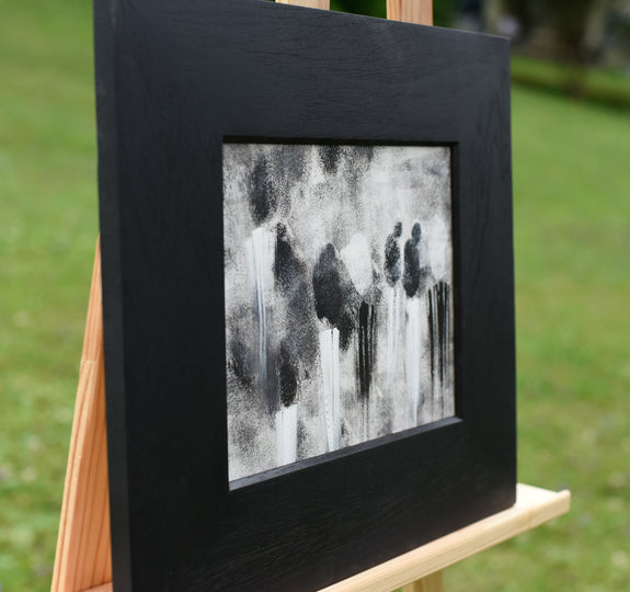 Abstract Expressionism black and white framed art