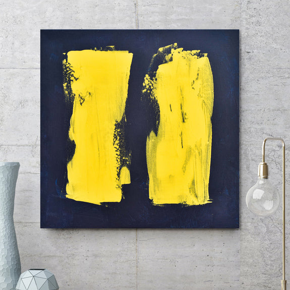 blue and yellow abstract painting for sale