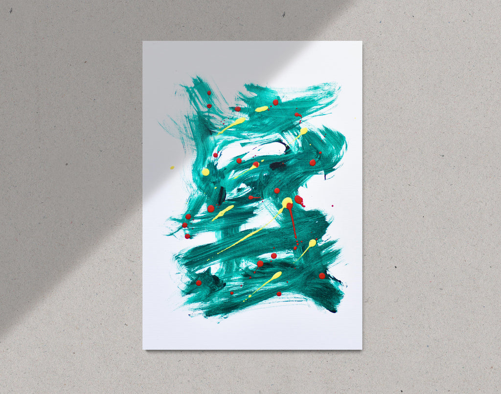 Green abstract painting for sale