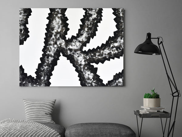original black and white abstract painting