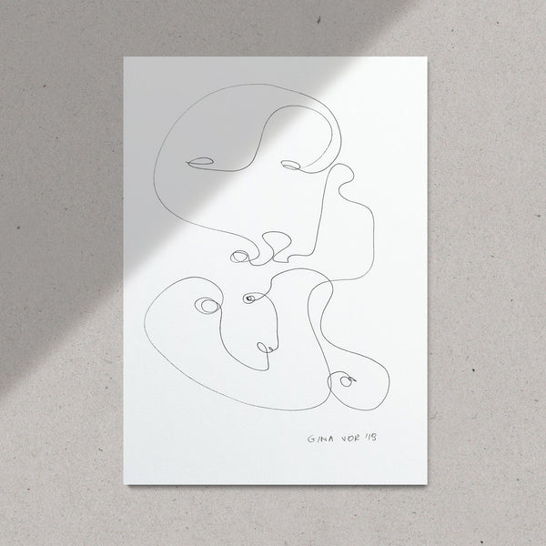 Abstract line drawing, original art for sale
