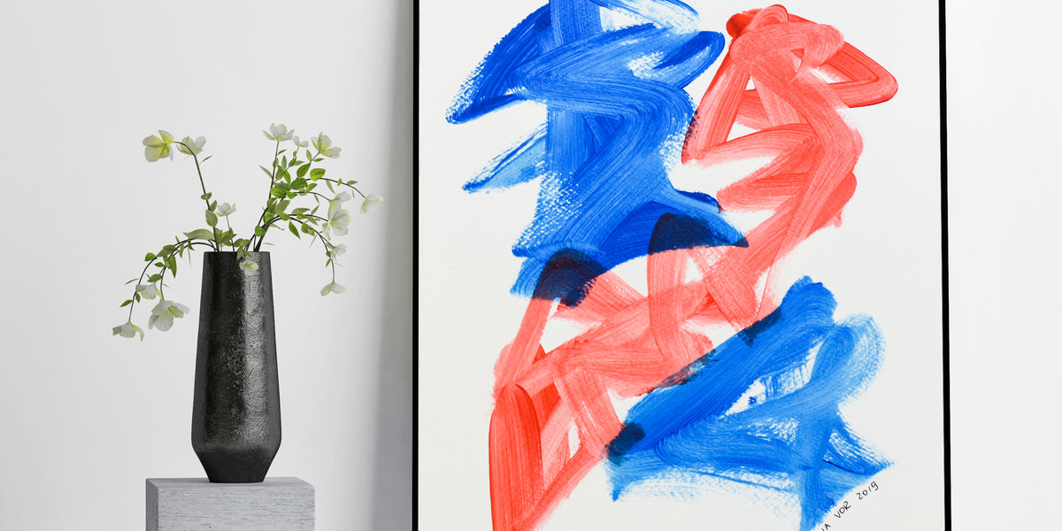 Abstract Painting Blue and Red 12 Buy Online ART GODA