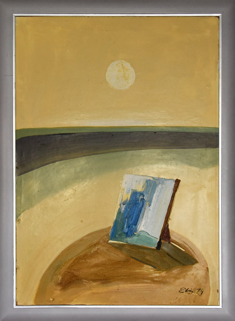 Framed still life landscape painting