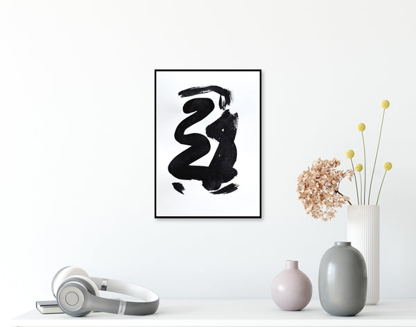 Original black and white abstract art