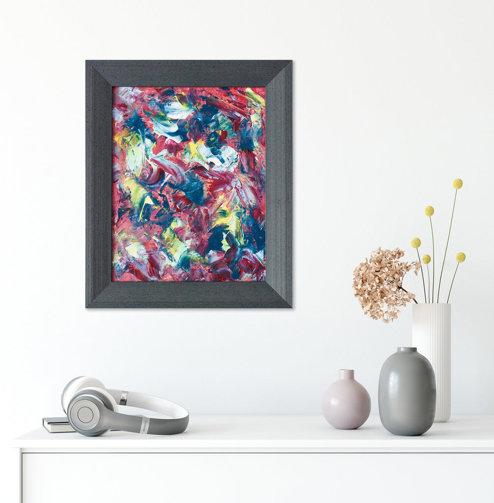 Framed miniature abstract art