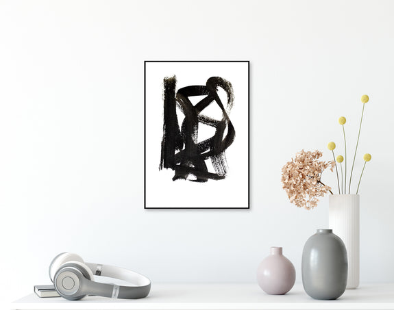 Black Abstract Art - Ink Drawing for Sale