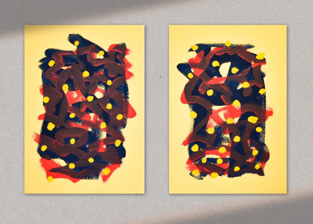 Original abstract diptych for sale