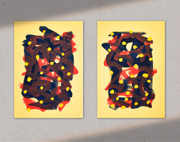 Original abstract diptych for sale