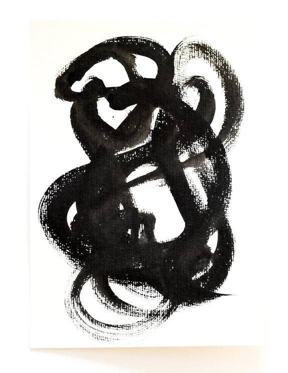 Line art - black abstract ink drawing for sale